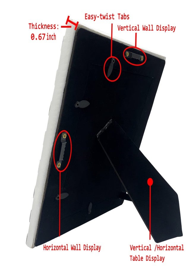 FJXMFRAME إطار صور FJXMFRAME أبيض وأسود، مقاس 5x7، بنقشة مربعات، إطار صور مميز وفريد من نوعه، ديكور منزلي بنقشة مربعات، مناسب لوضعه على الطاولة أو تعليقه على الحائط، مصنوع من الراتنج. - Image 3